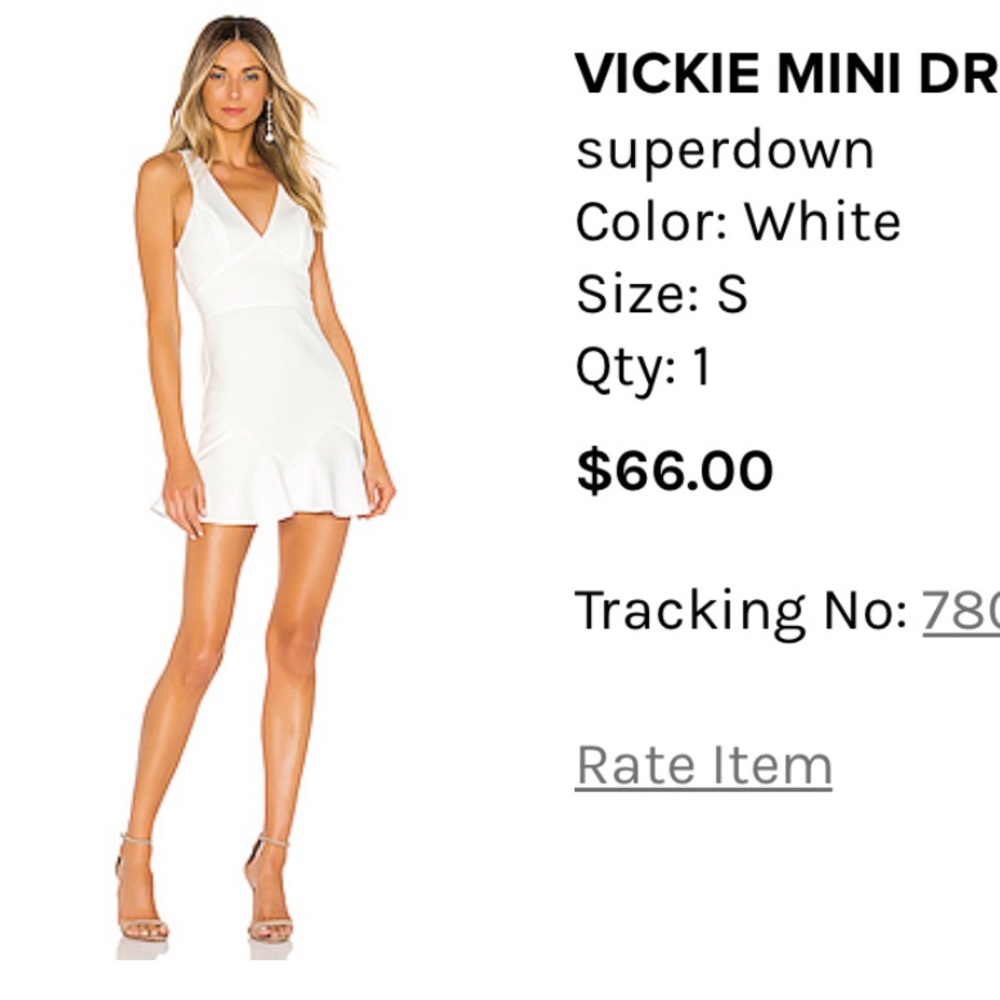 White V-neck Mini Dress with Ruffle Hemline perfect for graduation!